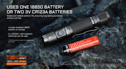 New AceBeam T35 (6500K) USB Charge 1900 Lumens LED Flashlight Torch