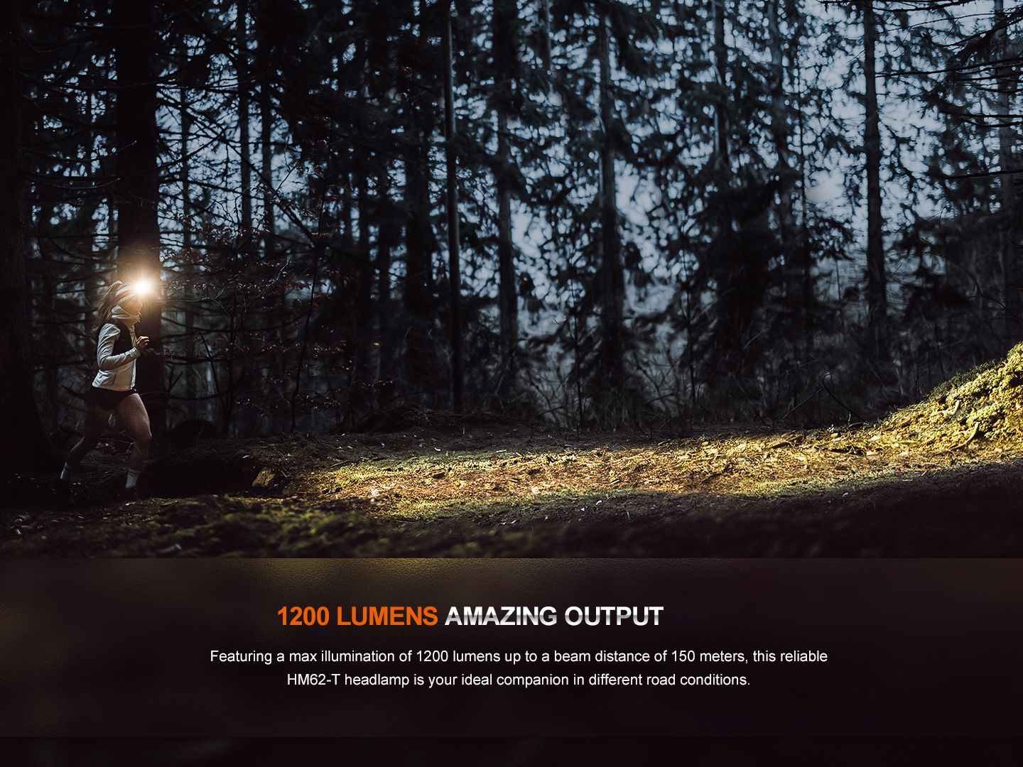 New Fenix HM62-T ( Black ) USB Charge 1200 Lumens LED Headlight Headlamp