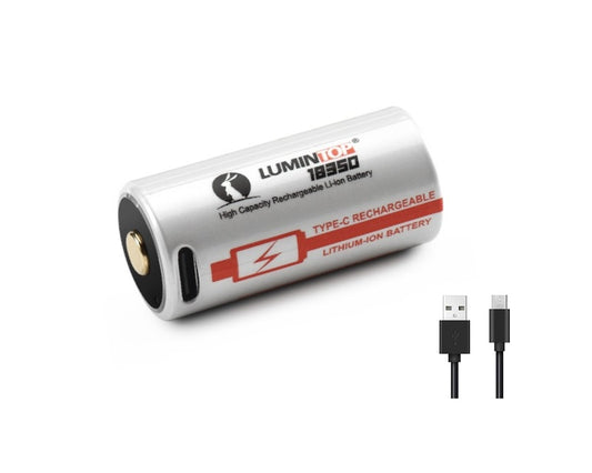 New Lumintop 18350 (1100mAh) 3.7V USB Protected Button Top Rechargeable Battery