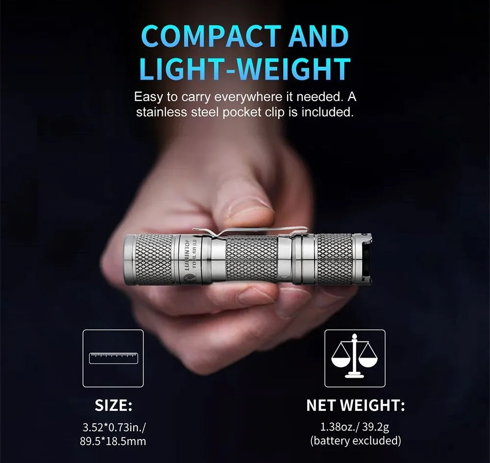New Lumintop Tool AA 3.0 Ti Titanium 900 Lumens LED Flashlight Torch