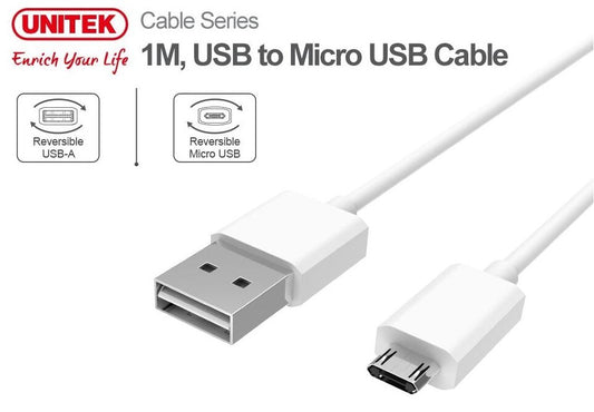 New Unitek Y-C4035WH ( Reversible inserting ) 1M Micro USB microUSB Cable