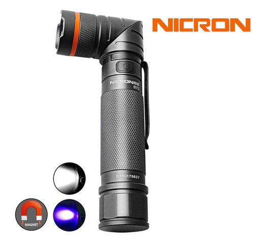 New Nicron B75 USB Charge 1000 Lumens 395nm UV LED Flashlight Torch (NO Battery)