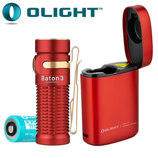 New Olight Baton 3 Premium Edition Red USB Charge 1200 Lumens LED Flashlight