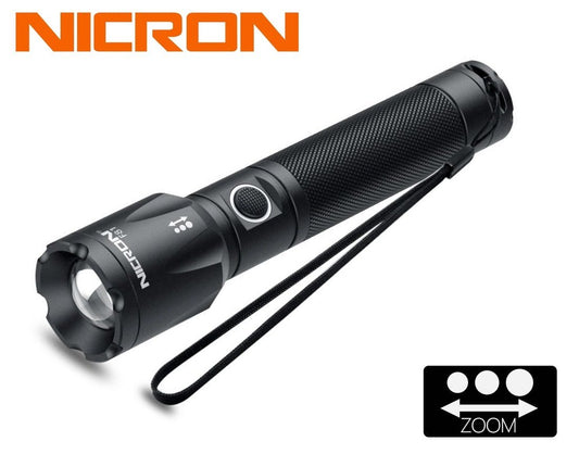 New Nicron F81 USB Charge 1000 Lumens Zoomable LED Flashlight Torch (NO Battery)
