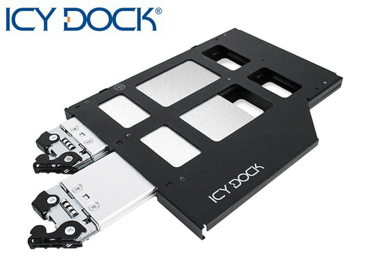 New ICY Dock MB852M2PO-B Dual Bay M.2 NVMe SSD Mobile Rack Ultra Slim ODD Bay