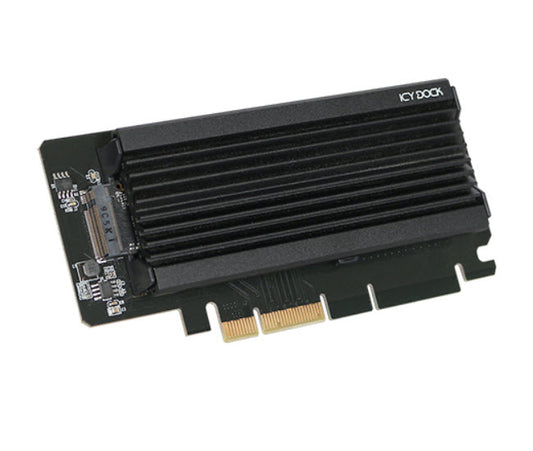 New ICY Dock MB987M2P-2B 1x M.2 NVMe SSD to PCIe 3.0 x4 Adapter with Heat Sink