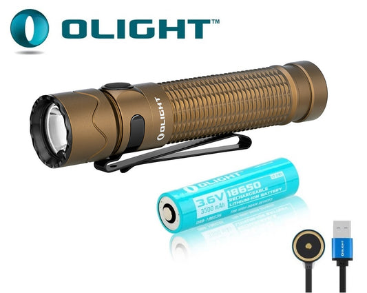 New Olight Warrior Mini 2 Desert Tan USB Charge 1750 Lumens LED Flashlight Torch