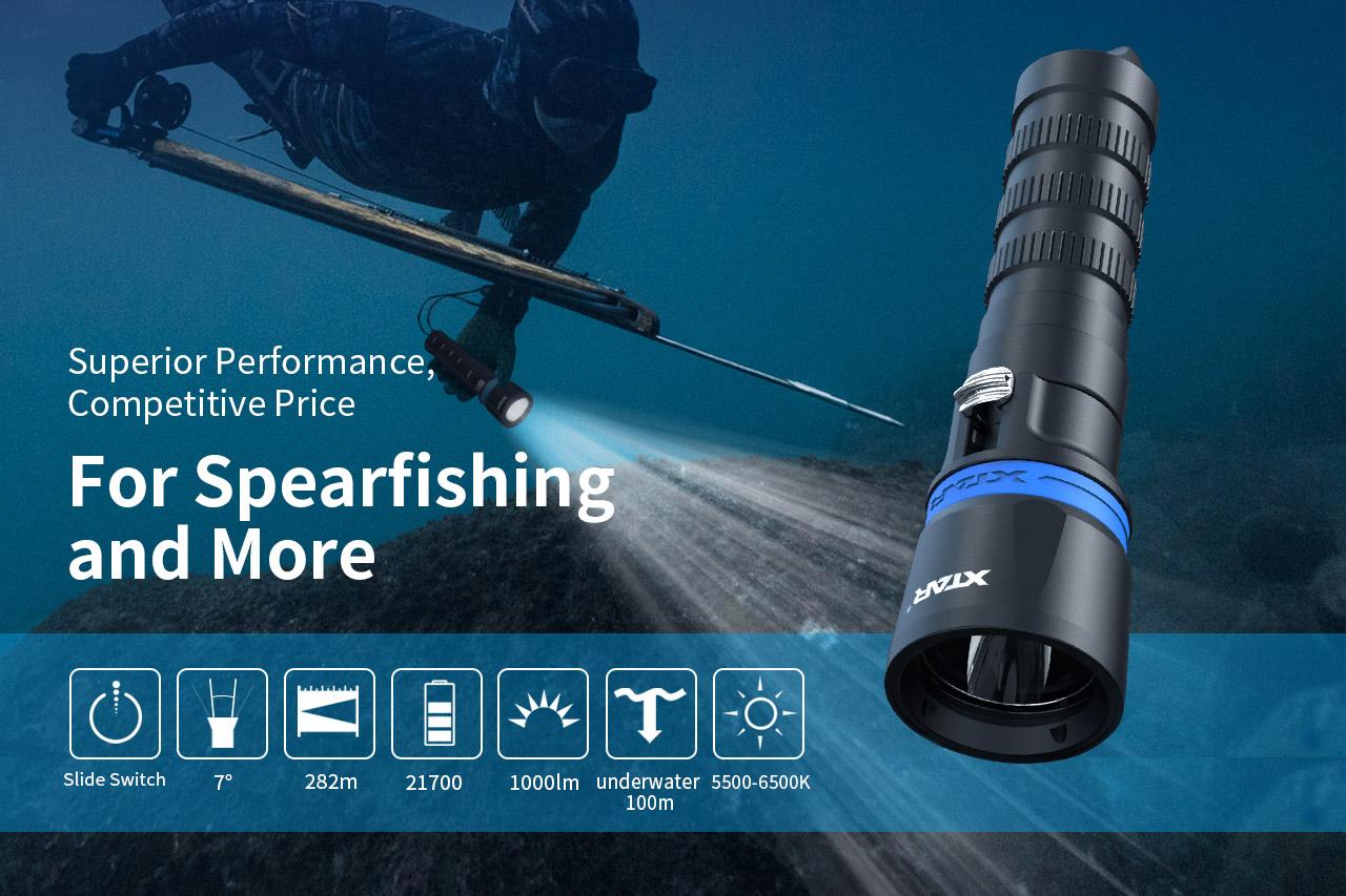 New XTAR DS1 1000 Lumens 100m Diving LED Flashlight Torch