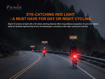 New Fenix BC05R V2.0 USB Charge Bike Bicycle LED Red Tail Light