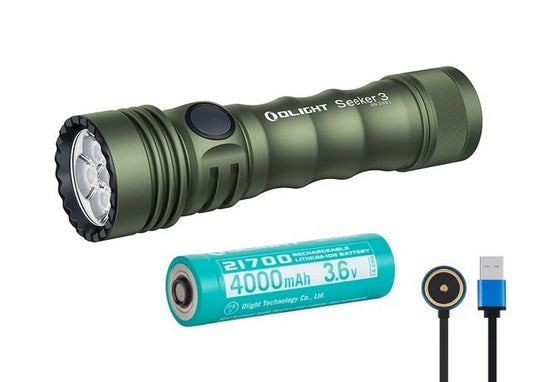 New Olight Seeker 3 OD Green USB Charge 3500 Lumens LED Flashlight Torch