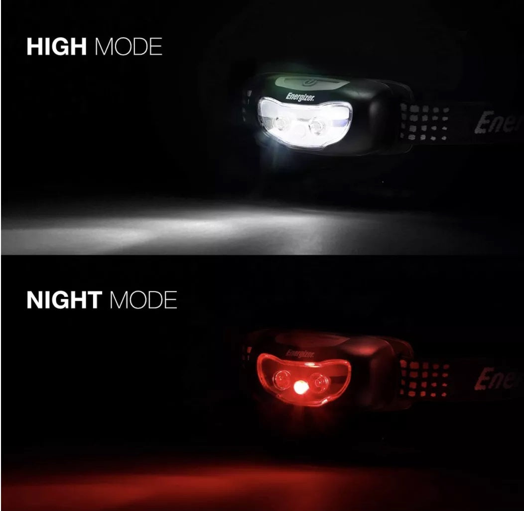 New Energizer HDCU22 100 Lumens White, Red LED Headlight Headlamp (NO Battery)