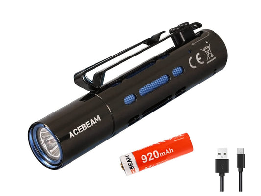 New AceBeam Rider RX ( Sophisto Grey ) 650 Lumens LED Flashlight Torch