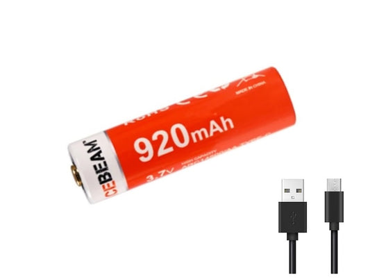 New Acebeam 14500 (920mAh) 3.7V Type-C USB Button Top Rechargeable Battery