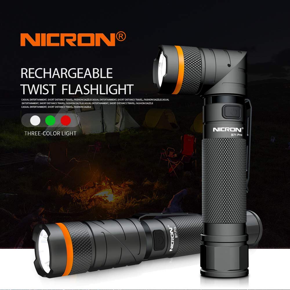New Nicron B71 Pro USB Charge 1200 Lumens LED Flashlight Torch