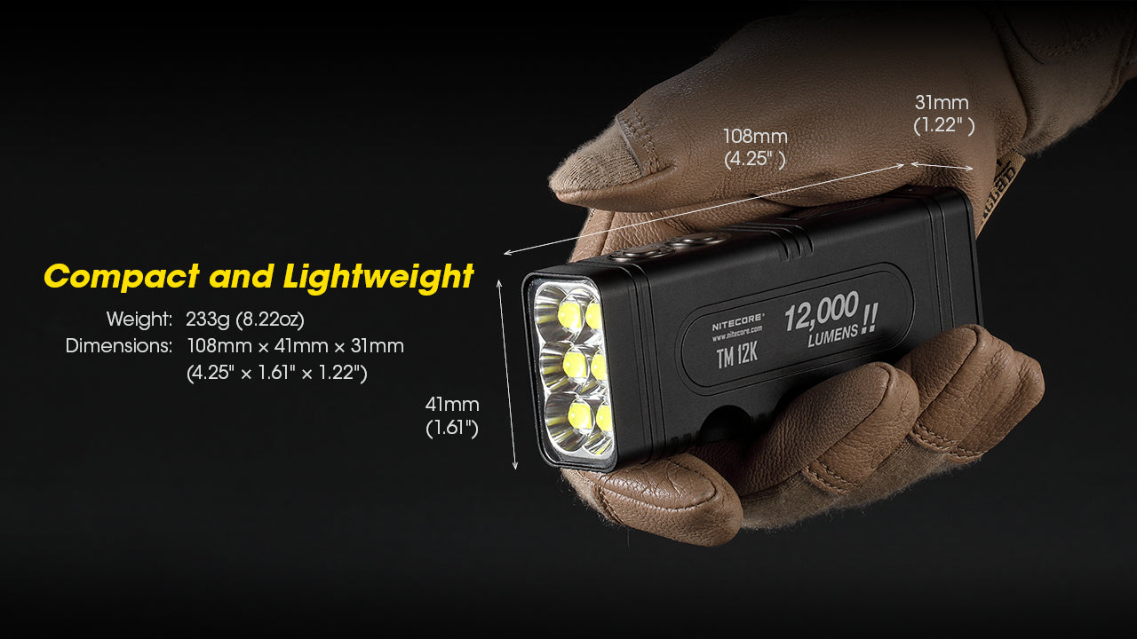 New Nitecore TM12K USB Charge 12000 Lumens Flashlight Torch