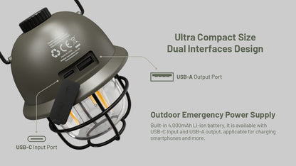 New Nitecore LR40 ( White ) USB Charge 100 Lumens Camping Light