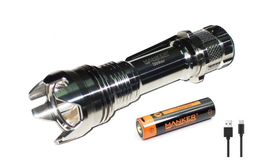 New Manker Striker Titanium ( Natural Color ) USB Charge 2300 Lumens Flashlight