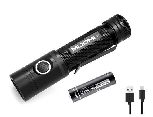 New Mijomi E8 USB Charge 1200 Lumens LED Flashlight Torch