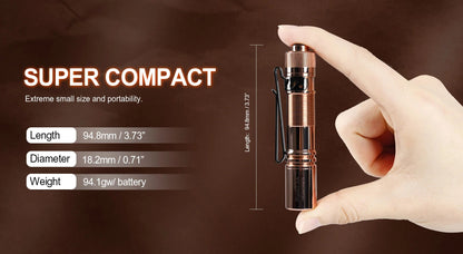 New AceBeam Pokelit AA CU Copper USB Charge 550 Lumens LED Flashlight Torch