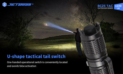 New Jetbeam BC25 TAC USB Charge 1100 Lumens LED Flashlight Torch
