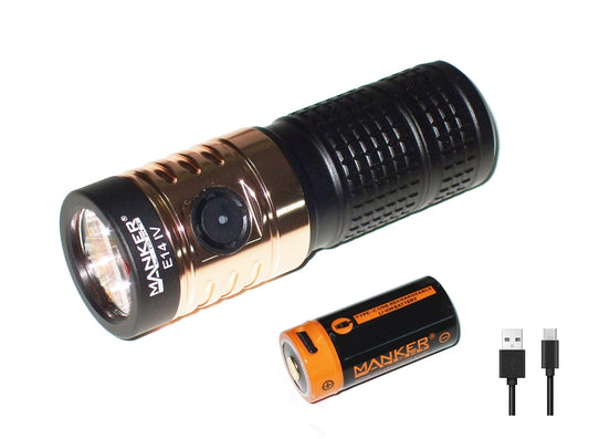 New Manker E14 IV (NW) USB Charge 2800 Lumens LED Flashlight Torch