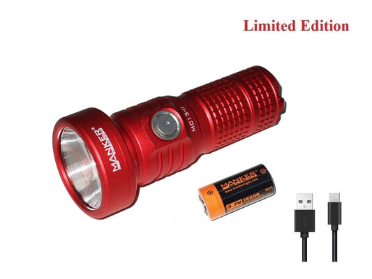 New Manker MC13 II Red Limited Edition USB Charge 4500 Lumens LED Flashlight
