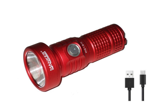 New Manker MC13 II Red 2000 Lumens LED Flashlight Torch ( NO Battery )