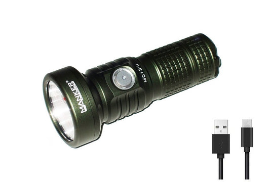 New Manker MC13 II Green 2000 Lumens LED Flashlight Torch ( NO Battery )