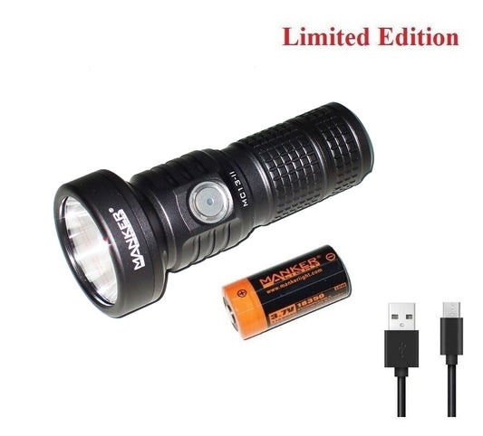 New Manker MC13 II Grey Limited Edition USB Charge 4500 Lumens LED Flashlight