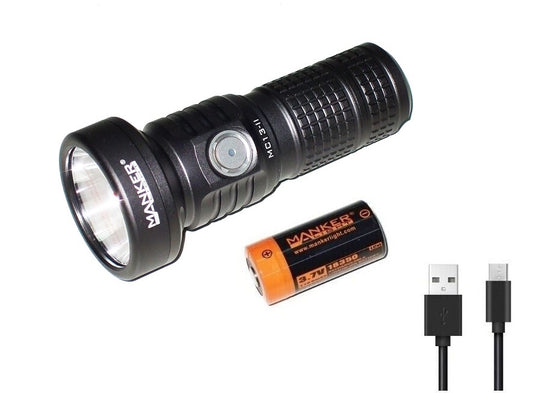 New Manker MC13 II Grey USB Charge 2000 Lumens LED Flashlight Torch