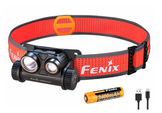 New Fenix HM65R-DT Black USB Charge 1500 Lumens LED Headlight Headlamp