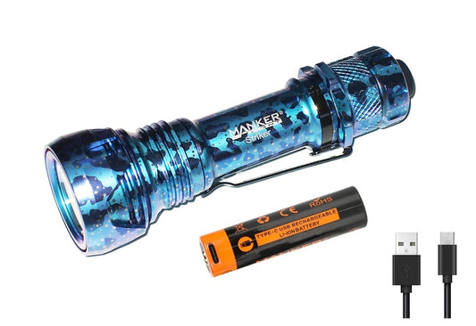 New Manker Striker Titanium Limited ( Blue ) 2300 Lumens LED Flashlight Torch