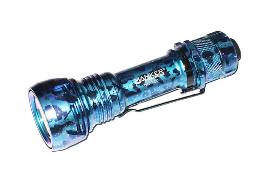 New Manker Striker Ti Limited ( Blue ) 2300 Lumens LED Flashlight ( NO Battery )