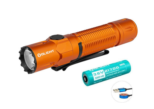 New Olight Warrior 3 Orange USB Charge 2300 Lumens LED Flashlight Torch