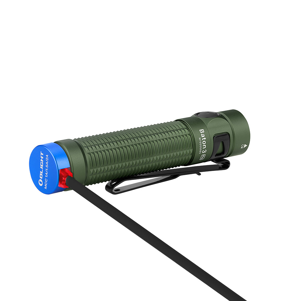 New Olight Baton 3 Pro Green ( CW ) USB Charge 1500 Lumens LED Flashlight Torch