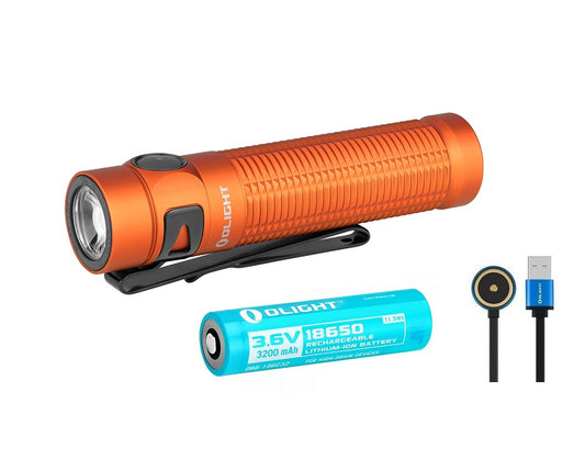 New Olight Baton 3 Pro Orange ( CW ) USB Charge 1500 Lumens LED Flashlight Torch