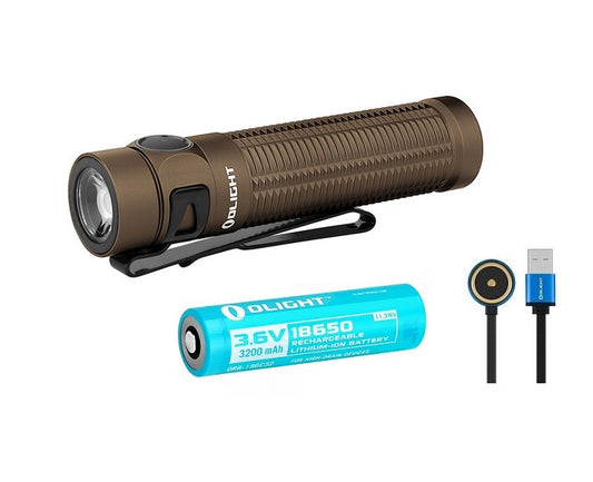 New Olight Baton 3 Pro Tan ( CW ) USB Charge 1500 Lumens LED Flashlight Torch