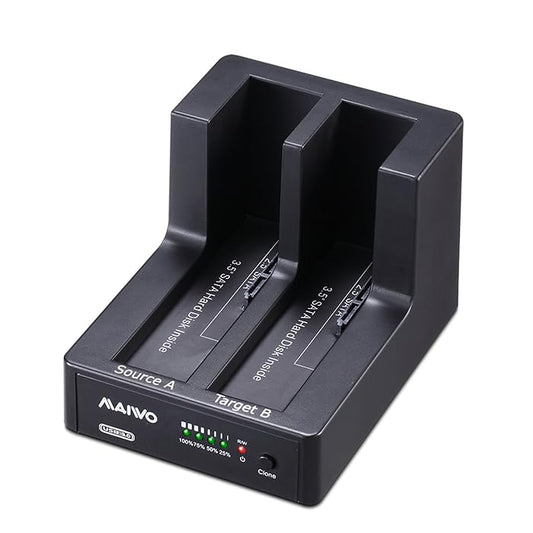 New Maiwo K3092 USB 3.0 2 Bay SSD HDD Clone Docking Station ( UK Plug )