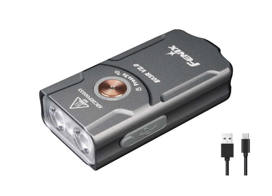 New Fenix E03R V2.0 ( Gray ) USB Charge 500 Lumens LED Flashlight Torch