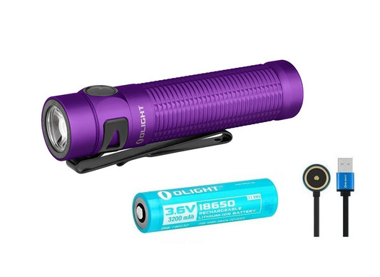 New Olight Baton 3 Pro Purple ( CW ) USB Charge 1500 Lumens LED Flashlight Torch