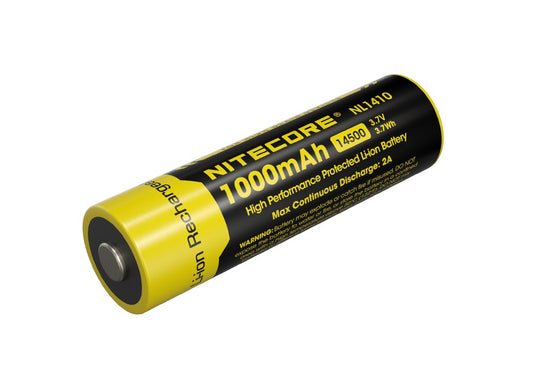 New Nitecore NL1410 14500 1000mAh 3.7V Protected Button Top Rechargeable Battery
