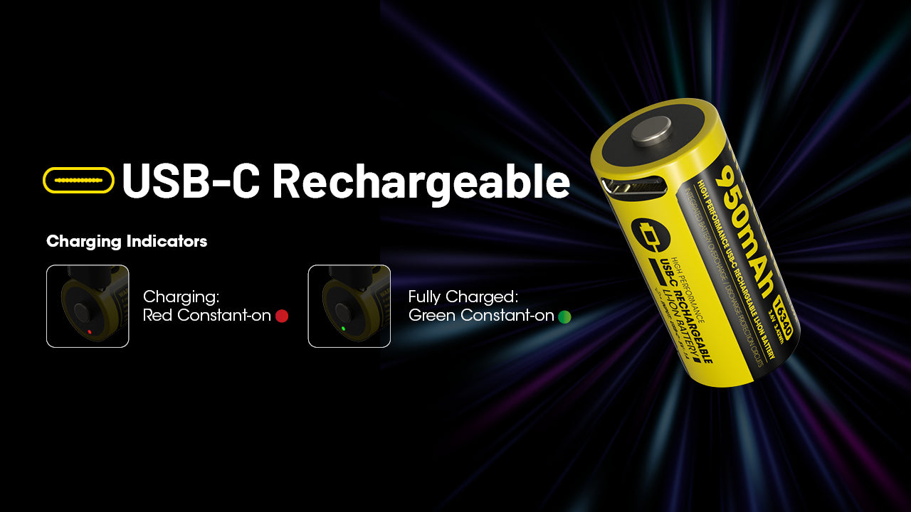New Nitecore NL169R USB Charge RCR123A 16340 950mAh 3.6V Protected Battery Cell