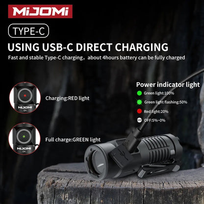 New Mijomi E4 USB Charge 1100 Lumens LED Flashlight Torch