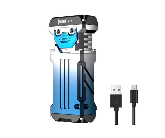 New Wuben X2 Gradient Blue USB Charge 1800 Lumens LED Flashlight Torch