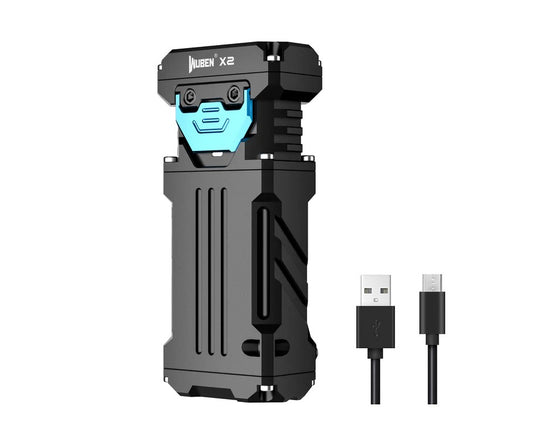 New Wuben X2 Black USB Charge 2500 Lumens LED Flashlight Torch