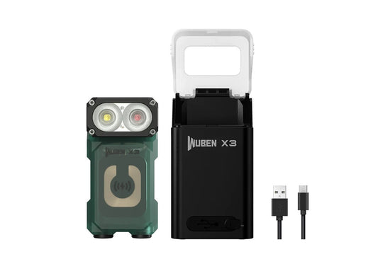New Wuben X3 Pro Green USB Charge 700 Lumens LED Flashlight Torch