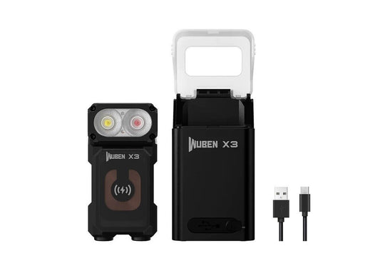 New Wuben X3 Pro Black USB Charge 700 Lumens LED Flashlight Torch