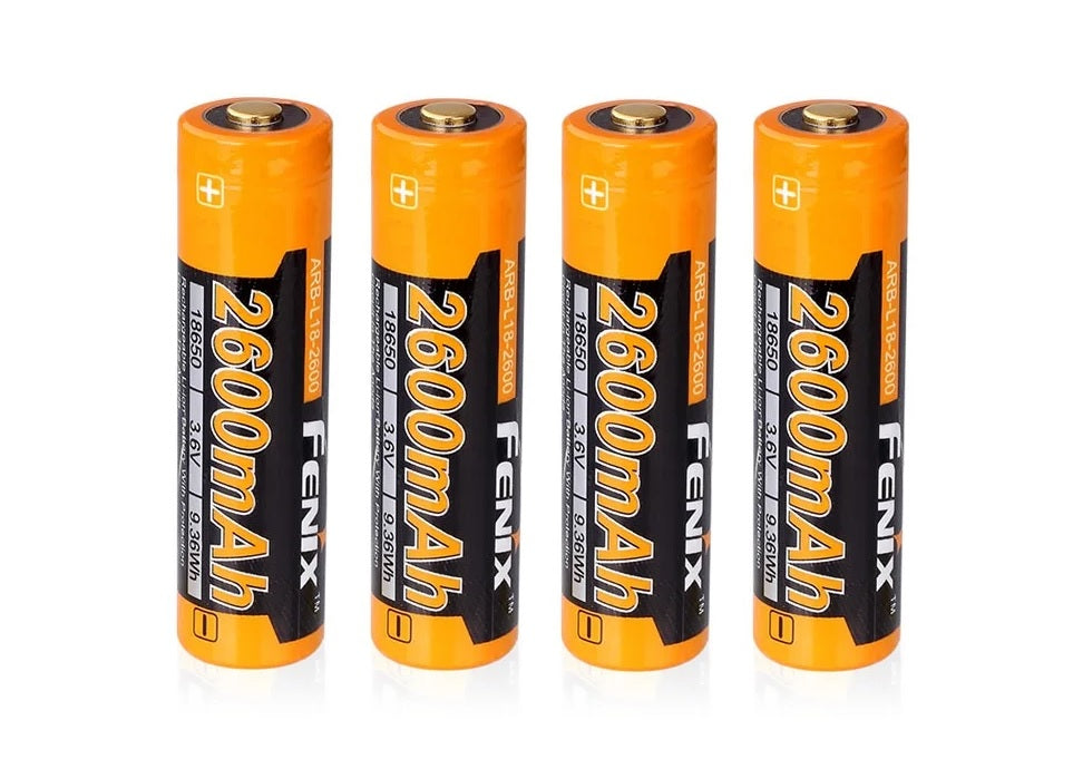 4pcs New Fenix 18650 2600mAh 3.6V Protected Button Top Rechargeable Battery Cell