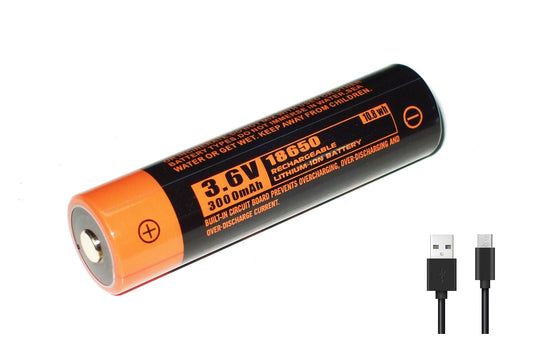 New Manker 18650 3000mAh 3.6V USB-C Button Top Rechargeable Battery Cell