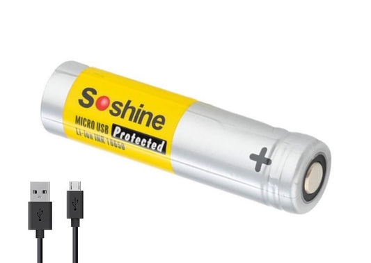 New Soshine 18650 2200mAh USB Charge 3.7V Rechargeable Battery Cell